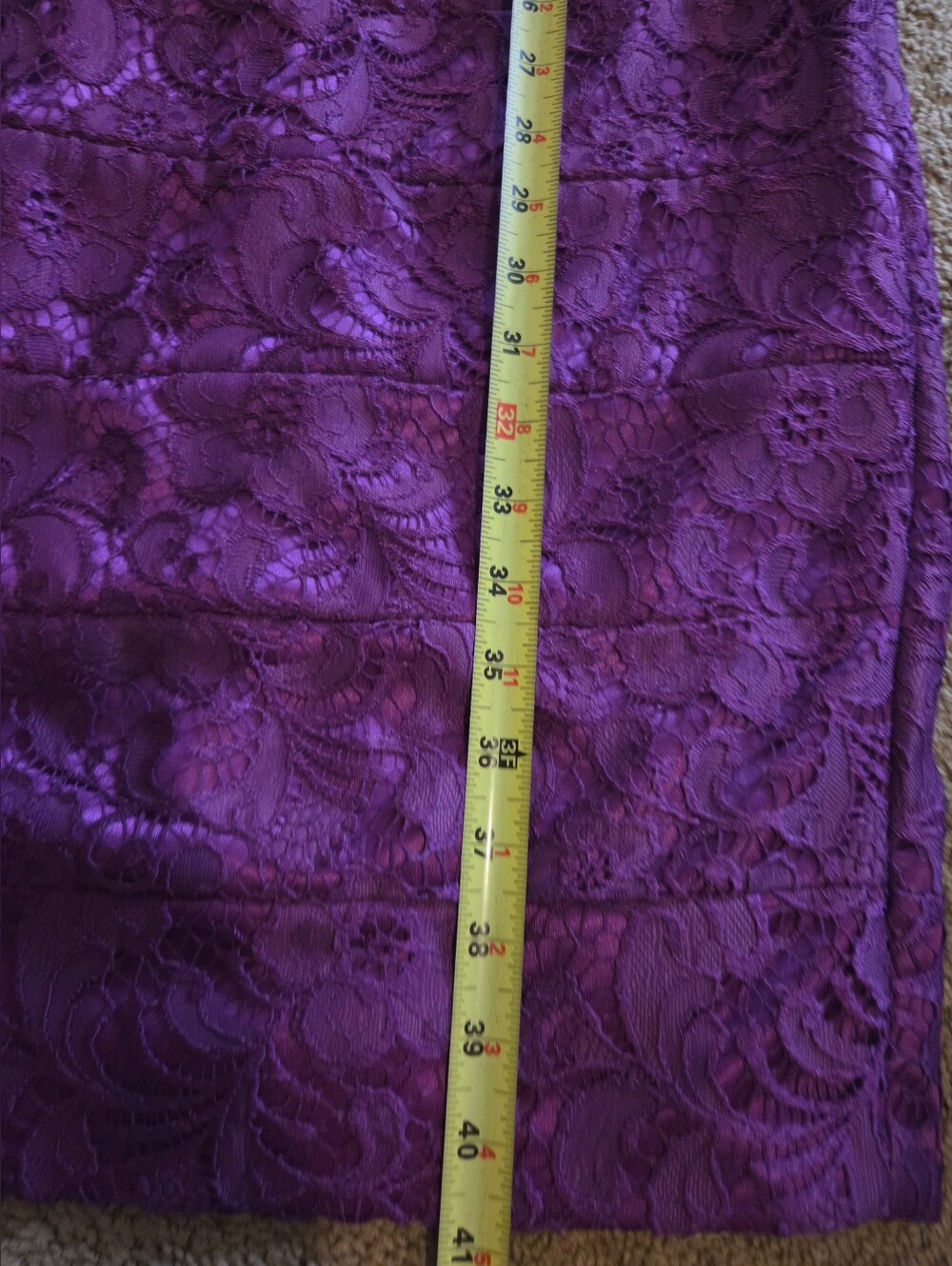 Jax Purple Lace Midi Dress with Cap Sleeves - Picture 9 of 11